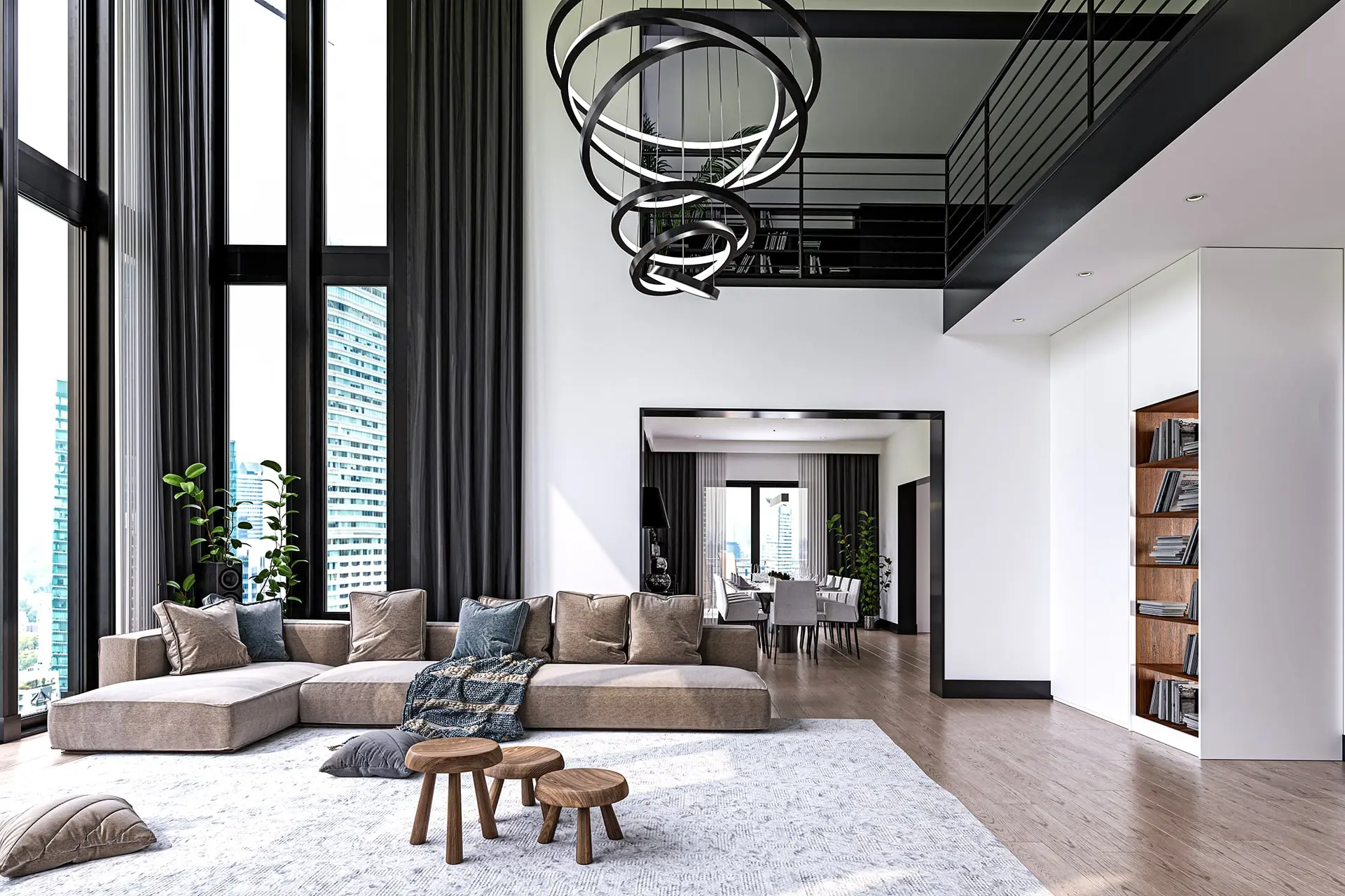 Perspective intérieur 3D - appartement de luxe - VisIon 3D