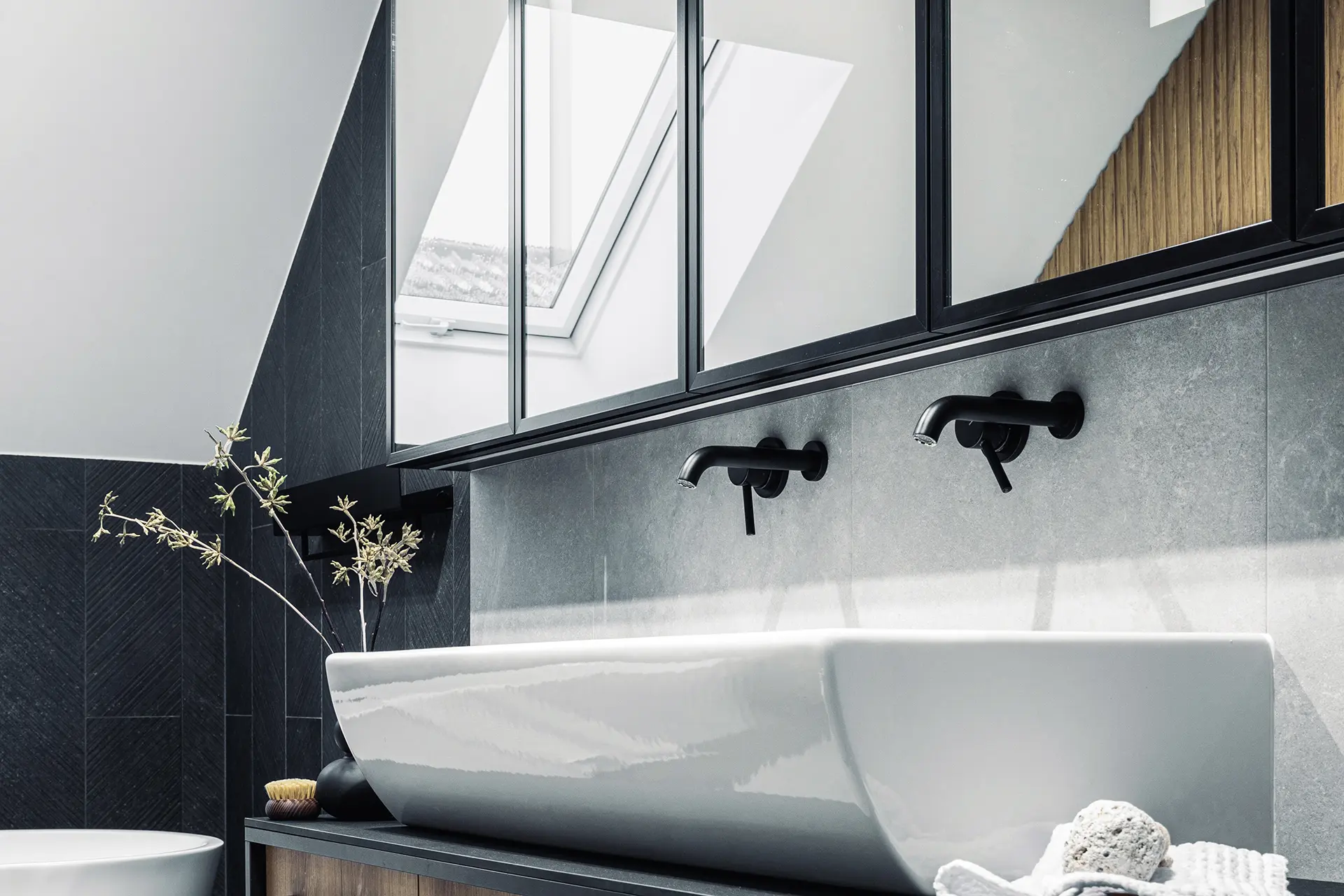 Perspective 3D intérieure - Salle de bain moderne et design - Vision3D